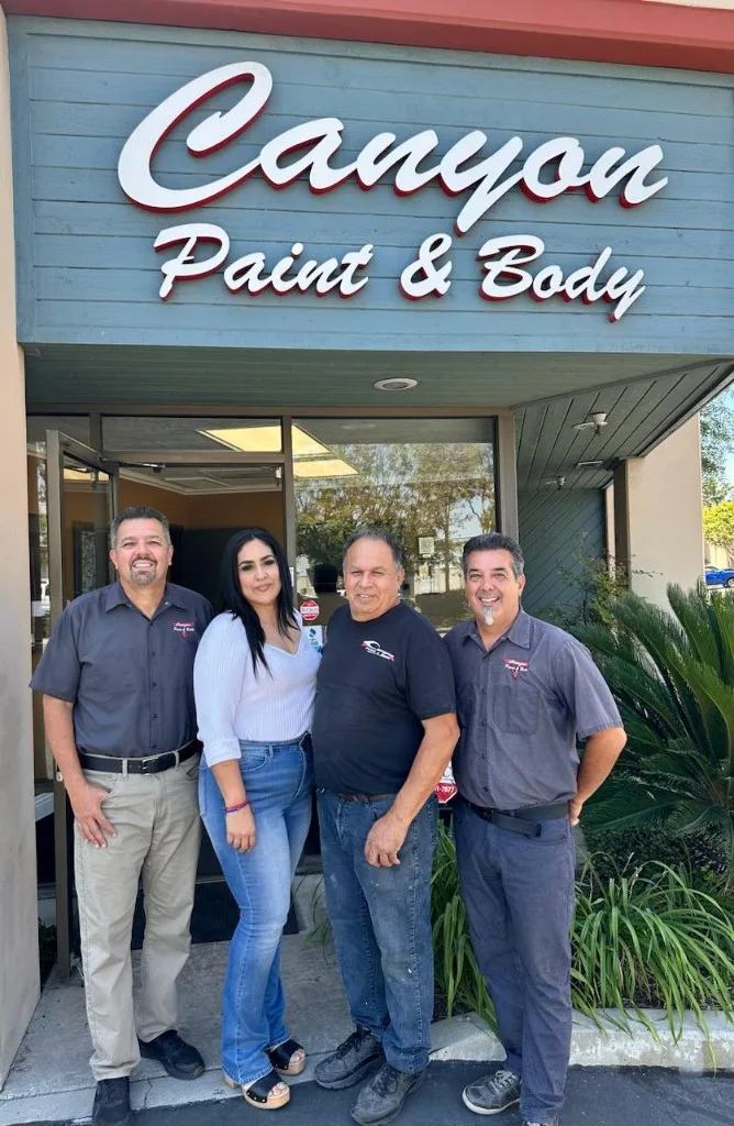 The Canyon Paint & Body team outside the Brea shop